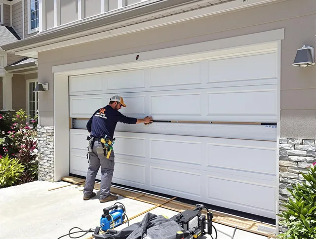 Rocky Hill Garage Door Repair team performing complete garage door replacement at Rocky Hill residence