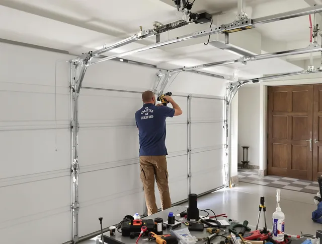 Rocky Hill Garage Door Repair certified technician performing precision garage door repair in Rocky Hill
