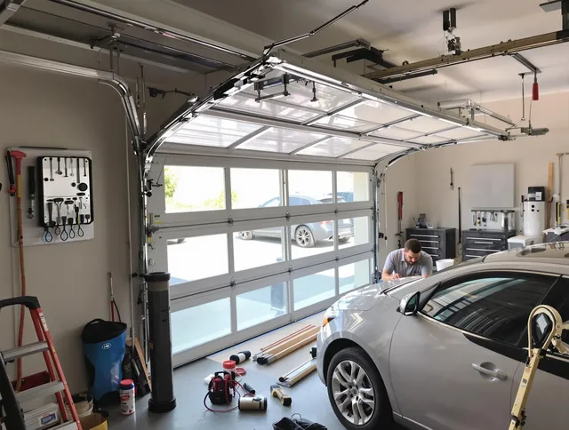 Garage door noise reduction service by Rocky Hill Garage Door Repair in Rocky Hill