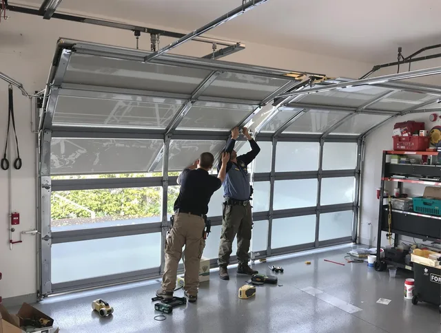 Rocky Hill Garage Door Repair expert performing precise panel replacement on Rocky Hill garage door