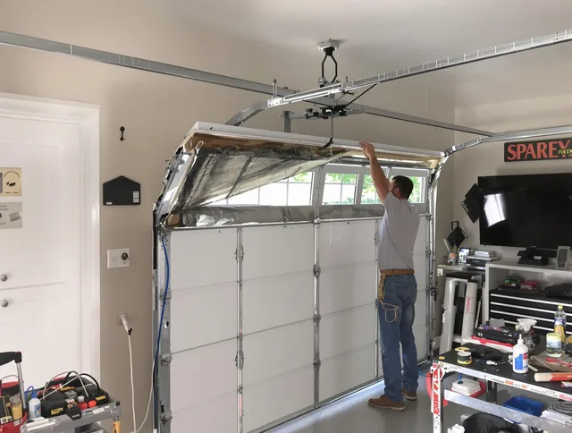 Garage door section replacement by Rocky Hill Garage Door Repair in Rocky Hill