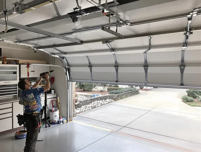 Garage door track repair service by Rocky Hill Garage Door Repair in Rocky Hill